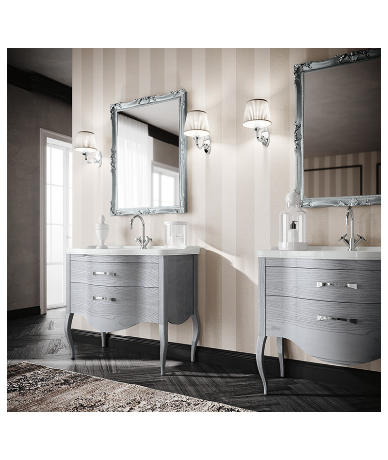 Mobile da bagno sospeso Eban 105 cm. legno massello - MADE IN ITALY -  Ceramica Sud