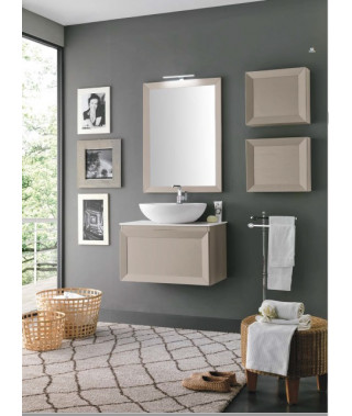 PAOLA 48, mobile da bagno con lavabo e specchiera con applique di EBAN